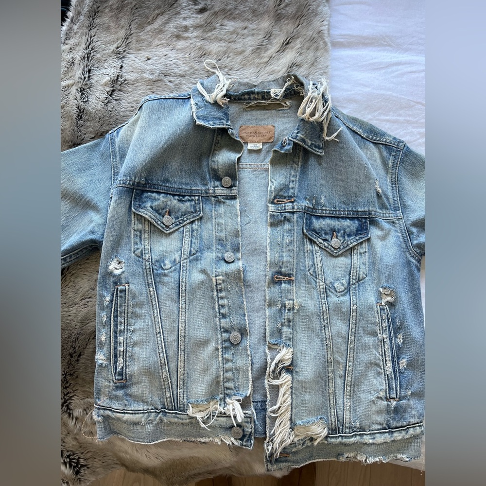 Denim & Supply Ralph Lauren Distressed Light Blue Denim Jacket